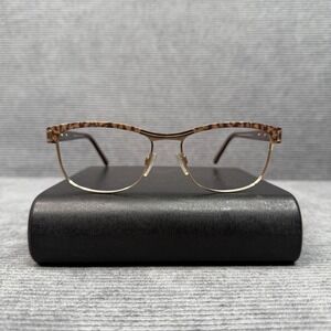 Cazal Mod 4237 Titanium Y2K Eyeglasses Gold Leopard Brown Frames Germany 53-16